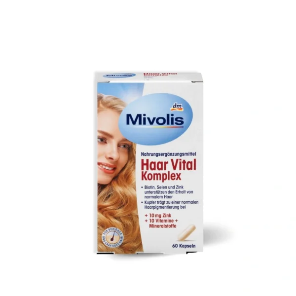 ⁦مجموعة كبسولات ميفوليس هير فيتال كومبلكس (مكمل غذائي لتقوية الشعر) - Mivolis⁩ - الصورة ⁦1⁩